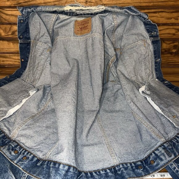 Vintage Levis Denim Trucker Jacket Mens 46 L Type III USA Made 71506-0216 - Picture 5 of 14